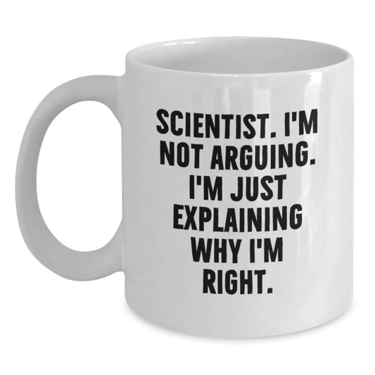 Funny Scientist Gifts from Men to Women on Mother's Day Unique White Coffee Mug for Scientist Friends and Family - Main
