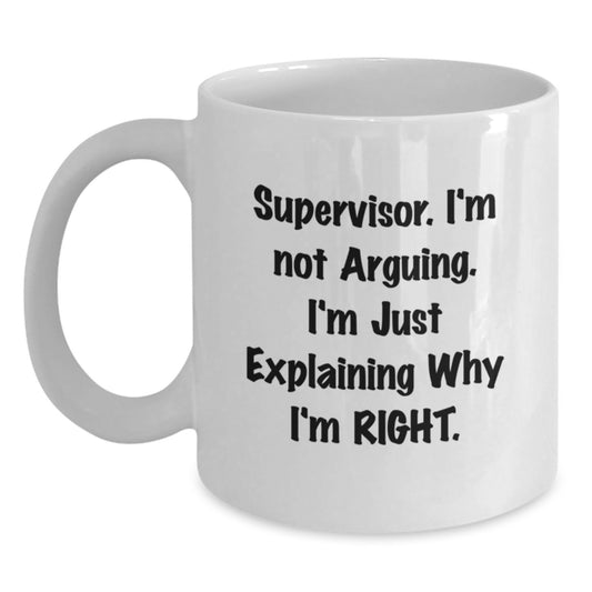 Funny Supervisor Gifts from Friends for Supervisor, White Coffee Mug, Christmas Unique Mugs for Supervisor - Main