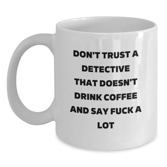 Detective Keepsake White Coffee Mug for Him Premium Graduation Gift - Main