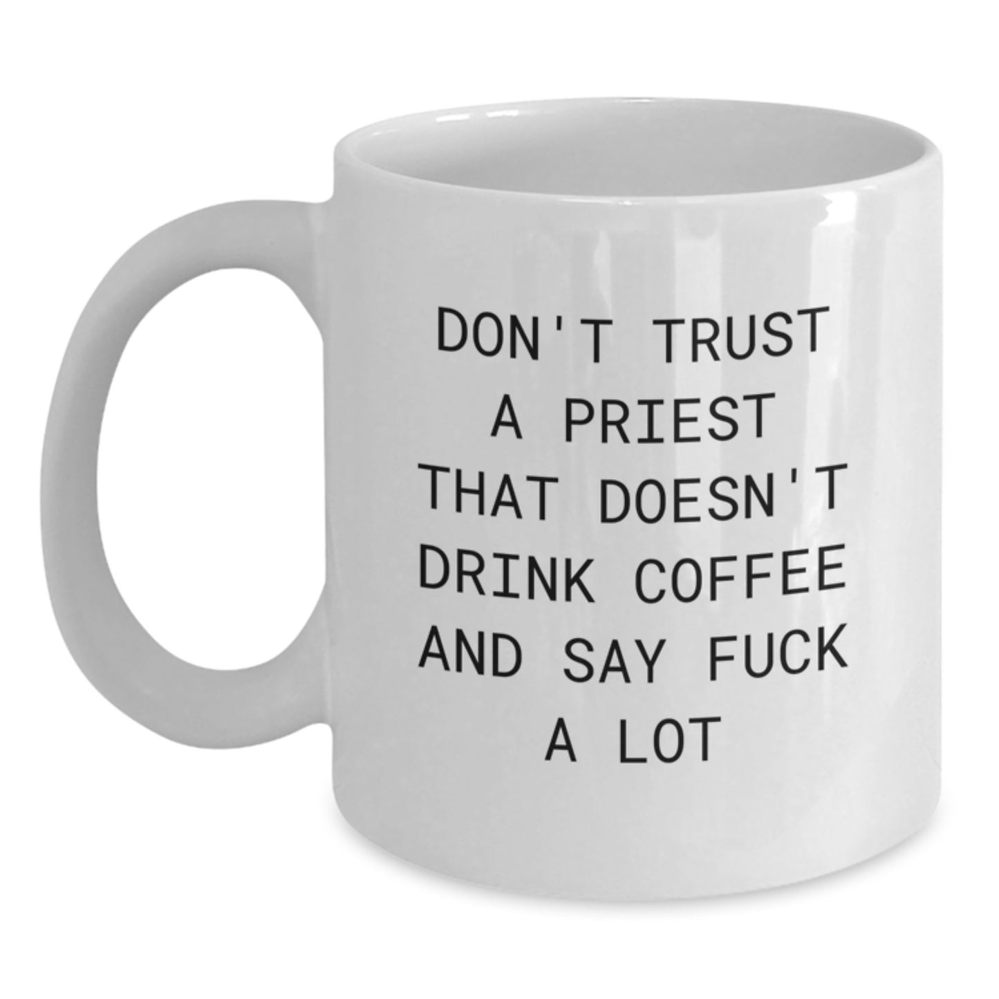 Funny Priest White Coffee Mug Gifts from Friends for Men, Unique Christmas Unique Gifts - Main