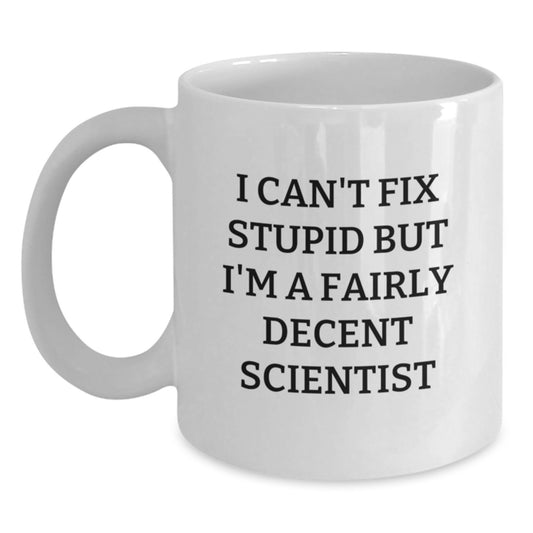 Funny Scientist Quote White Coffee Mug Gifts for Men from Coworkers on Graduation - Main