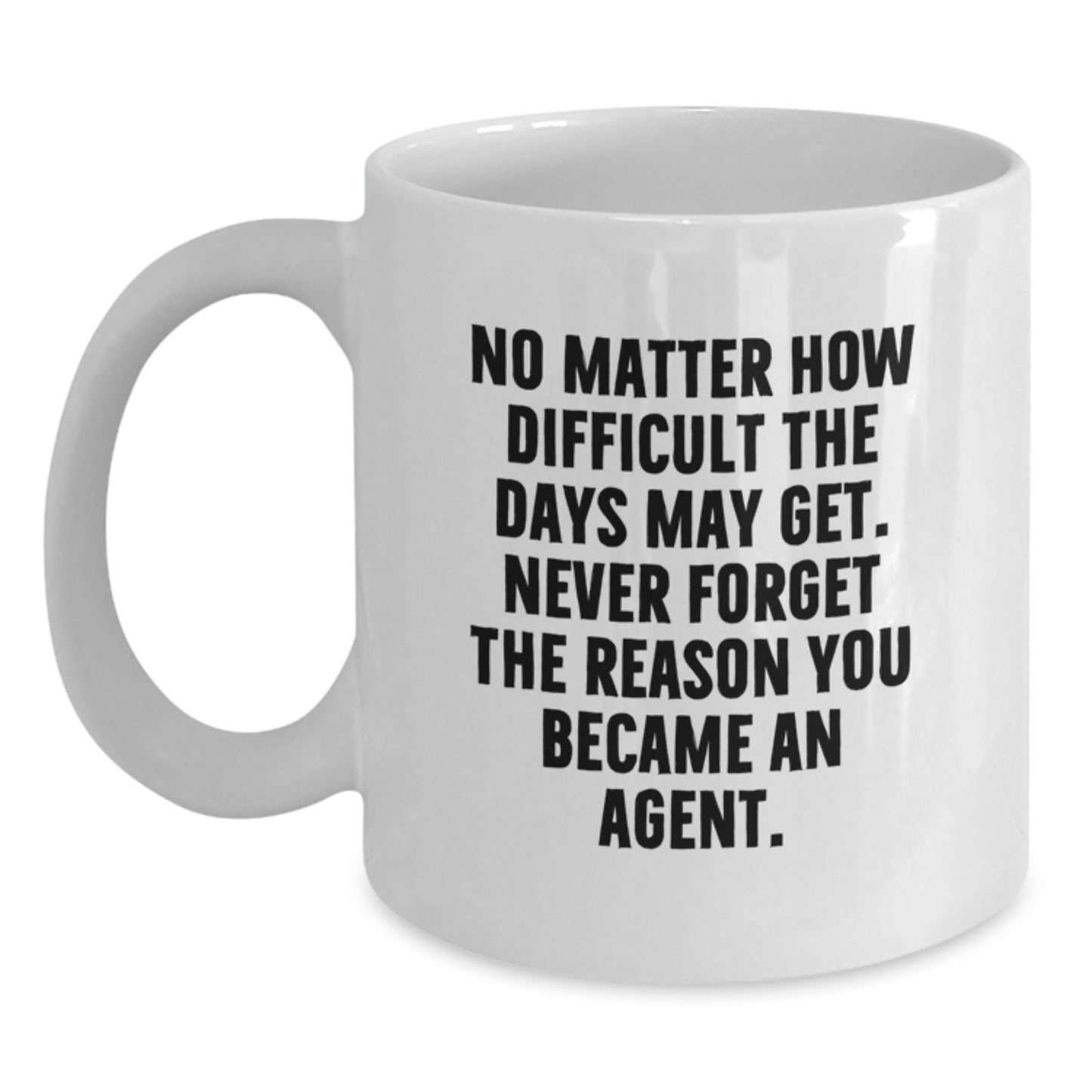 Inspirational Agent Gift, Funny Quote Coffee Mug for Agent Friends, Unique White 11oz/15oz Ceramic Mug for Graduation - Main