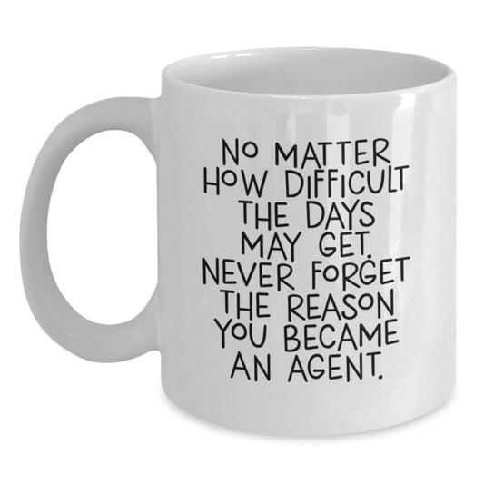 Inspiring Agent Gifts from Friends and Family, Funny White Coffee Mug for Agent Graduation Unique Gifts - Main