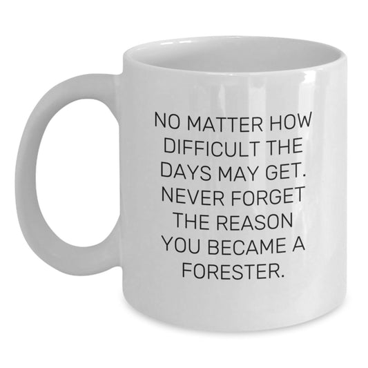 Funny Forester Gifts for Men, White Coffee Mugs, Encouragement Quote Gifts from Friends, Christmas Unique Gifts for Forester - Main