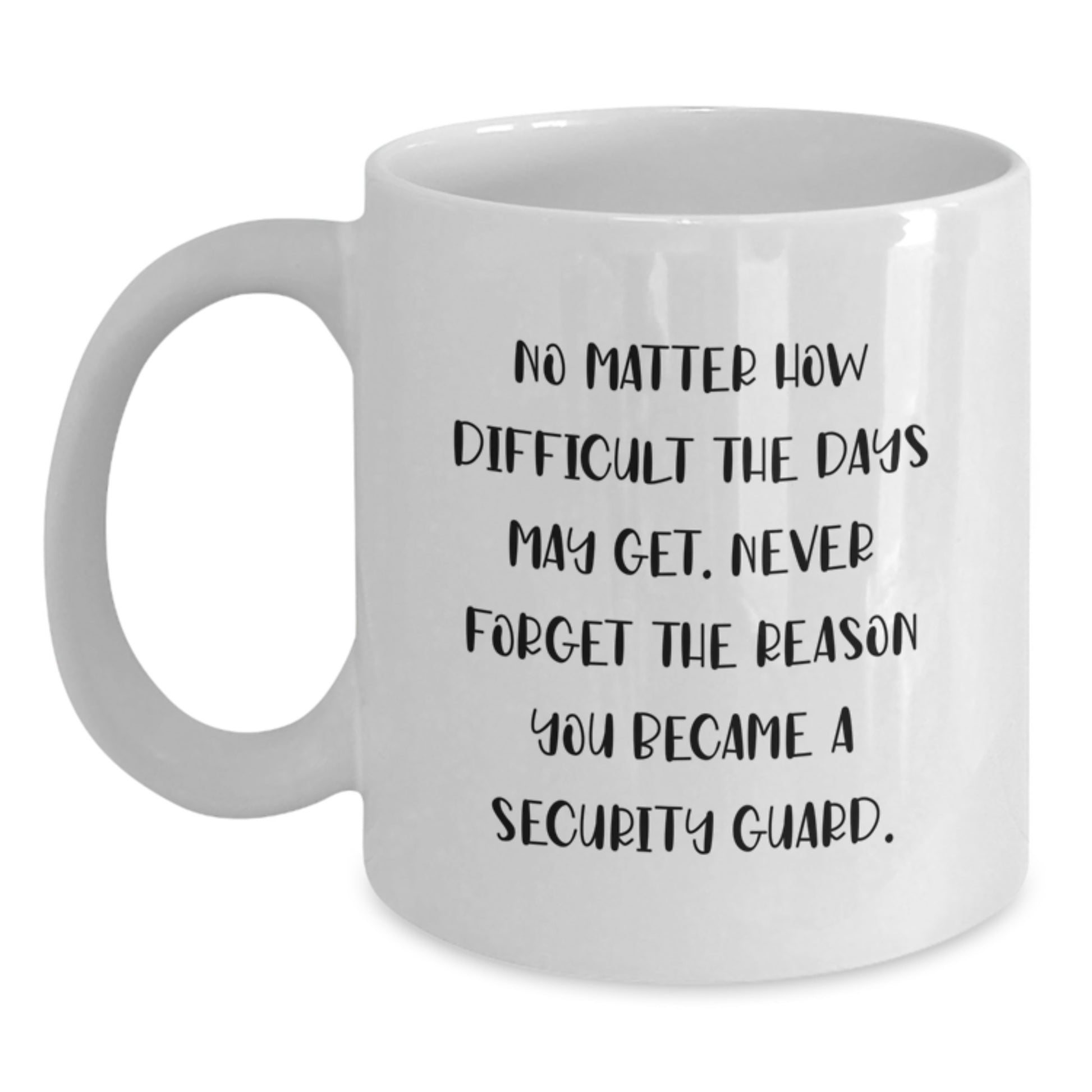 Security Guard Inspiration Gifts from Friends for Security Guard Graduation - Funny Quote White Coffee Mug, 11oz or 15oz - Main