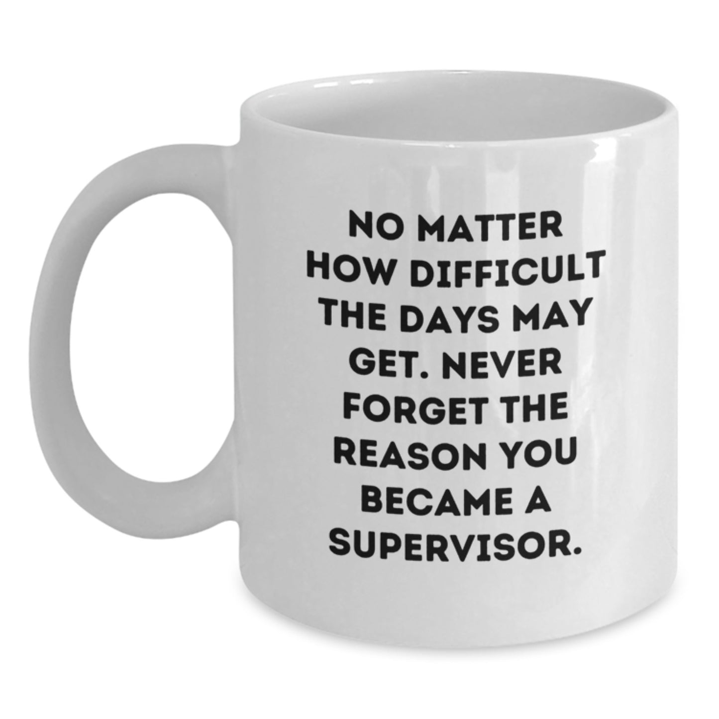 Funny Supervisor White Coffee Mug, Graduation Unique Gifts for Boss from Friends, Inspirational Quote for Supervisor - Main