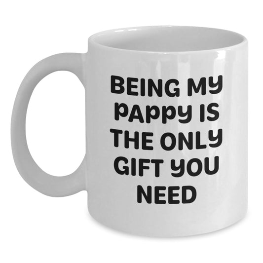 Funny Pappy Gifts from Family - White Coffee Mug, Being My Pappy Is The Only Gift You Need, Graduation Unique Presents, Gifts for Pappy - Main