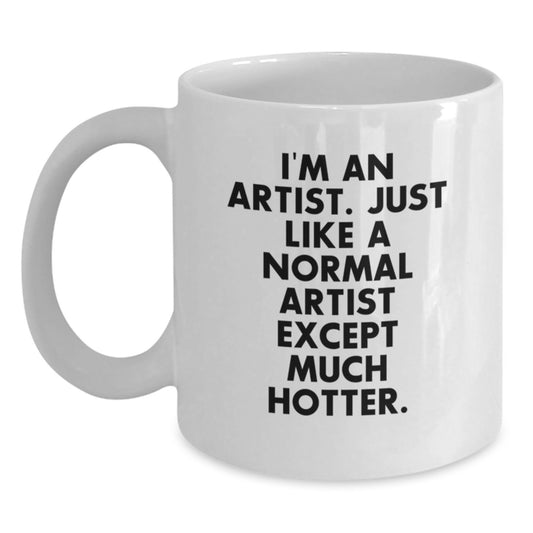 Funny Artist White Coffee Mugs, Gifts from Friends, Unique Father's Day Unique Gifts for Artist Dad, 11oz 15oz Ceramic Mugs - Main