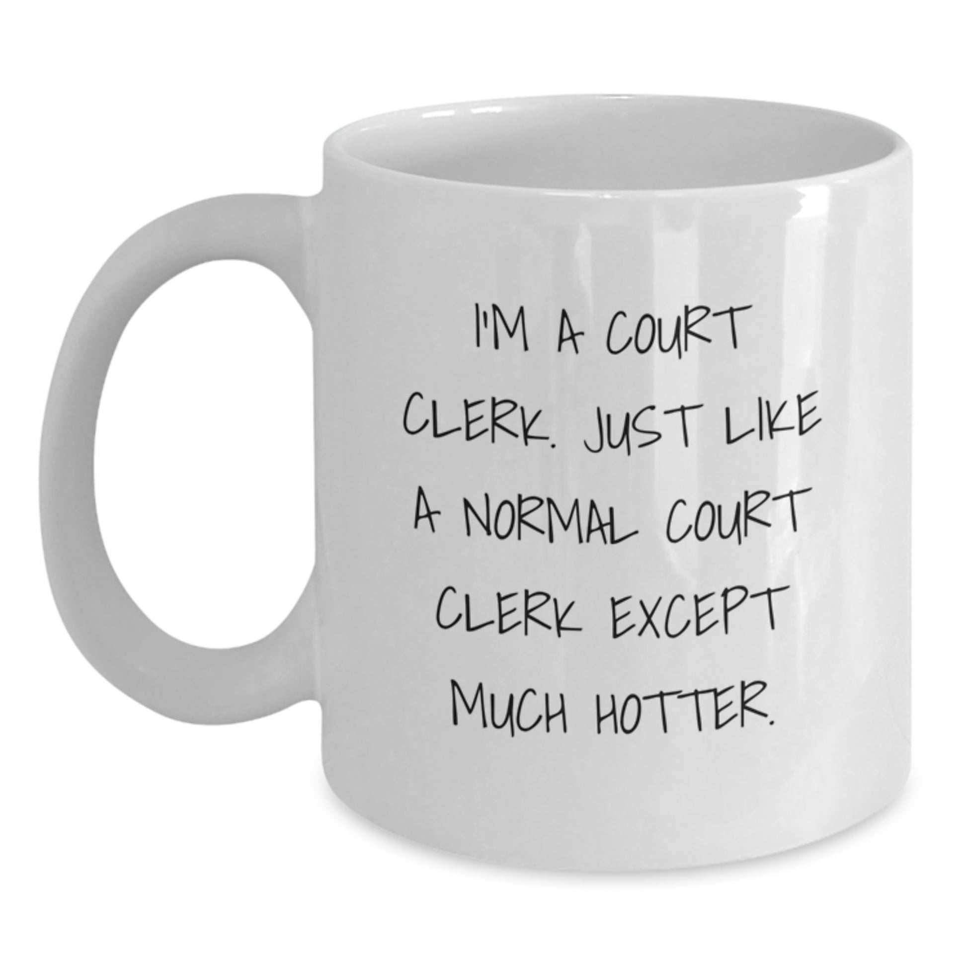 Funny Court Clerk Gifts from Friends for Court Clerk, White Coffee Mug, Hotter Quote, Christmas Unique Gifts - Main