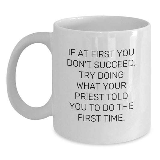 Funny Priest Gifts from Men to Priest on Valentine's White Coffee Mug - Main