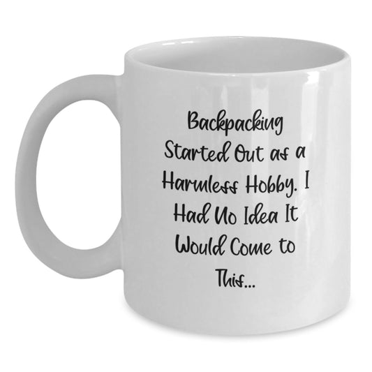 Backpacking Keepsake Ceramic White Coffee Mug for Him Birthday Gift - Main