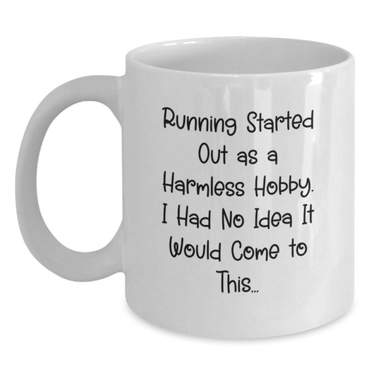 Funny Running Quotes Gifts for Running Lovers, White Coffee Mug from Friends, Perfect for Birthday Celebrations - Main