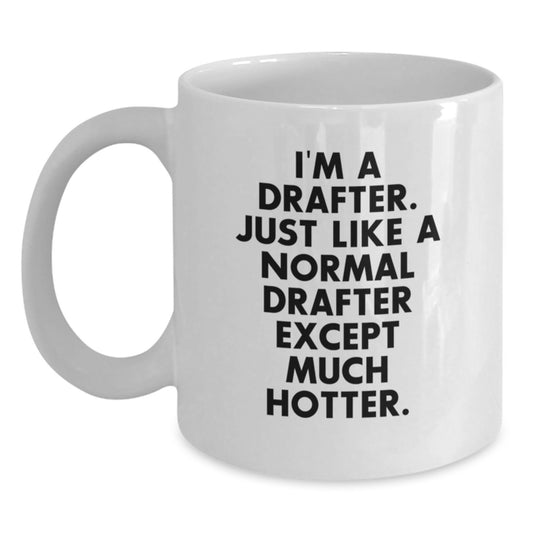 Funny Drafter Gifts for Men from Friends - White Coffee Mug for Christmas Morning - Main