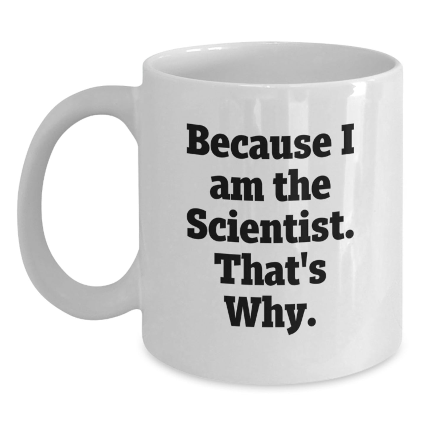 Birthday Gift Keepsake White Ceramic Coffee Mug for Him Scientist - Main
