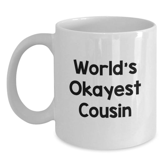 Funny Cousin Gifts White Coffee Mug - Christmas Unique Presents for Cousins, Funny Cousin Mugs from Family, White 11oz or 15oz Ceramic Mug - Main