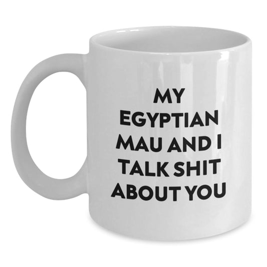 Egyptian Mau Cat Lovers Funny White Coffee Mug Gifts from Friends to Egyptian Mau Cat Owners on Valentine's - Main