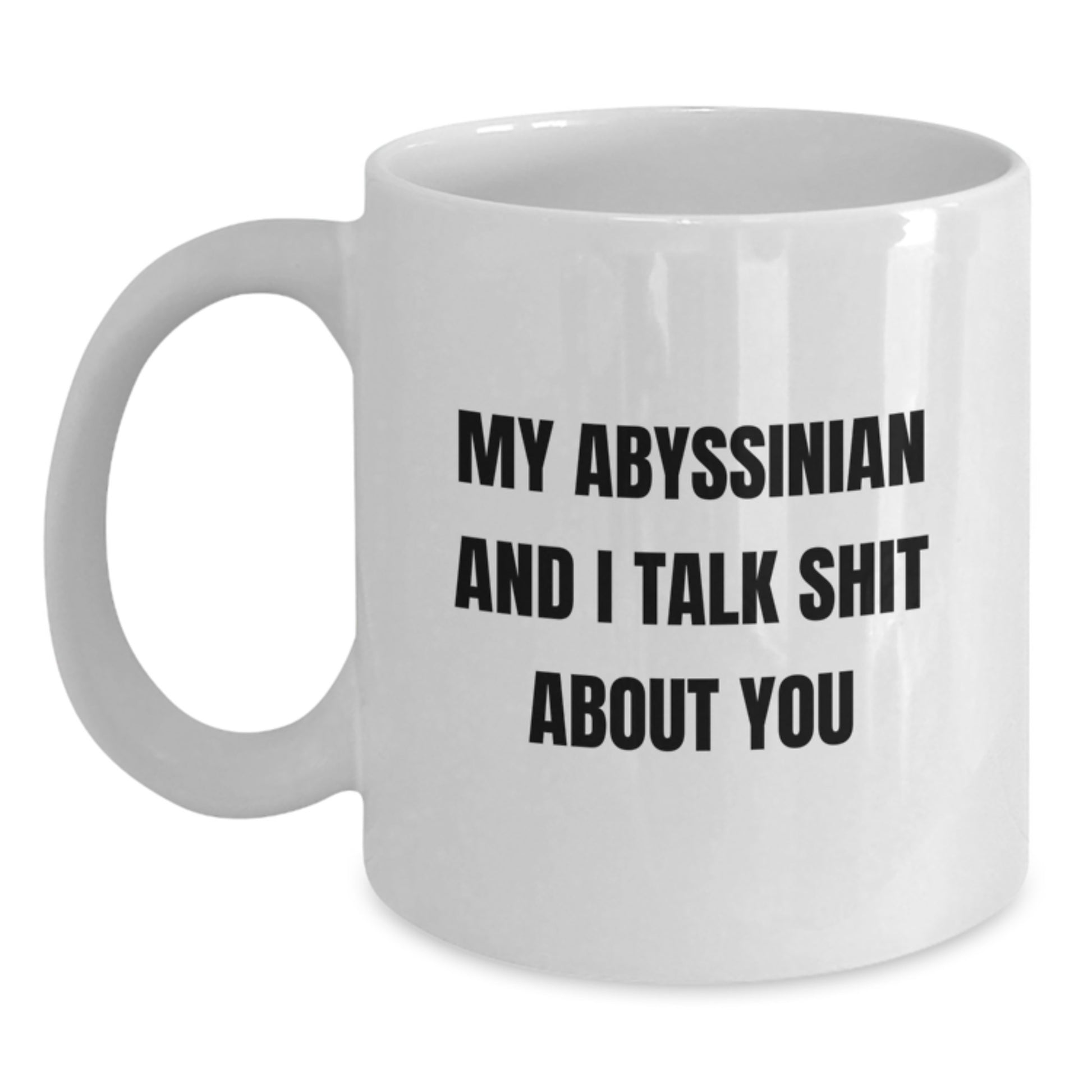 Funny Abyssinian Cat Quotes White Coffee Mugs Gifts from Men Women Friends, Unique Valentine's Gifts, Funny Cat Lover Mug, Abyssinian Cat Enthusiast - Main