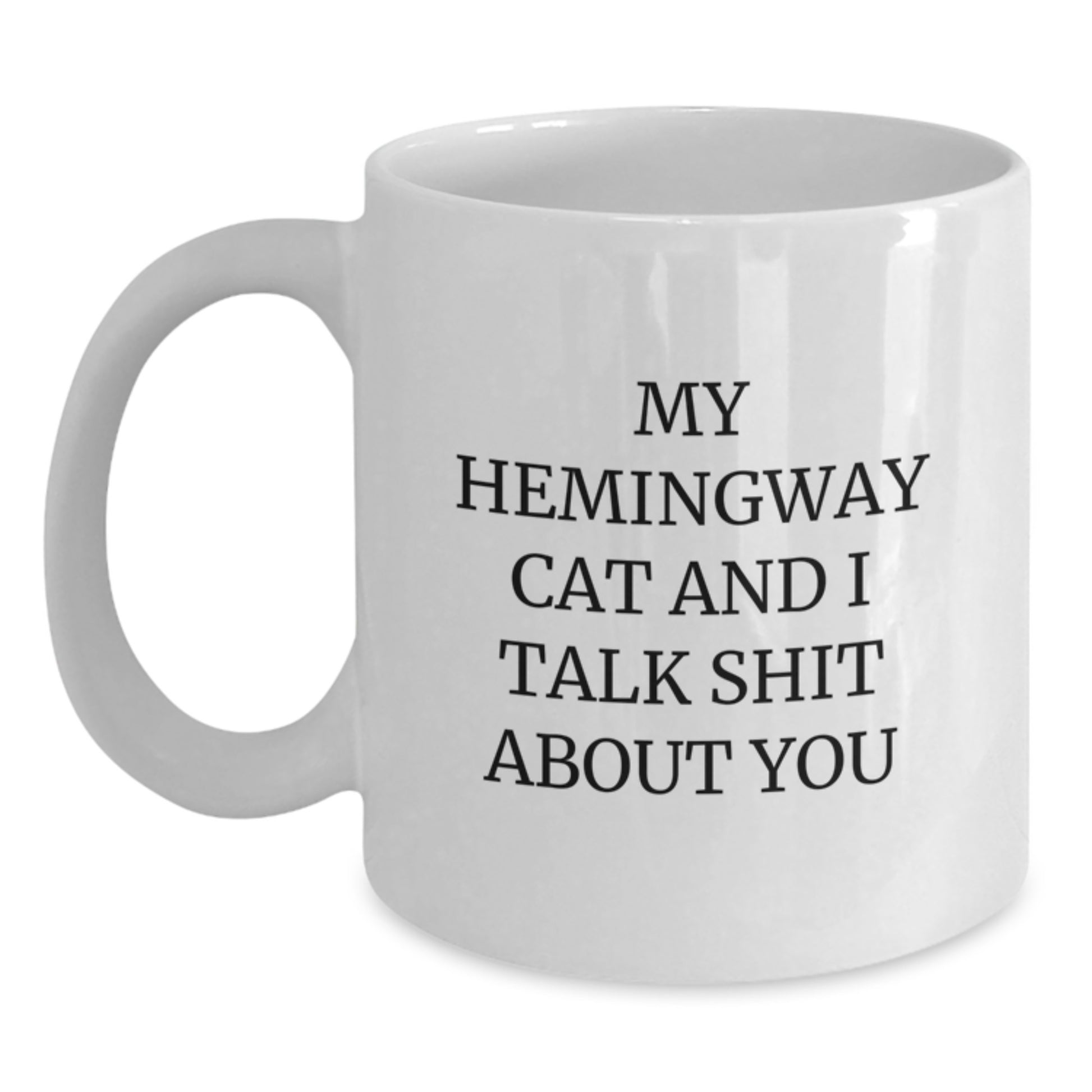 Funny Hemingway Cat Gifts from Friends to Family for White Coffee Mug - Main