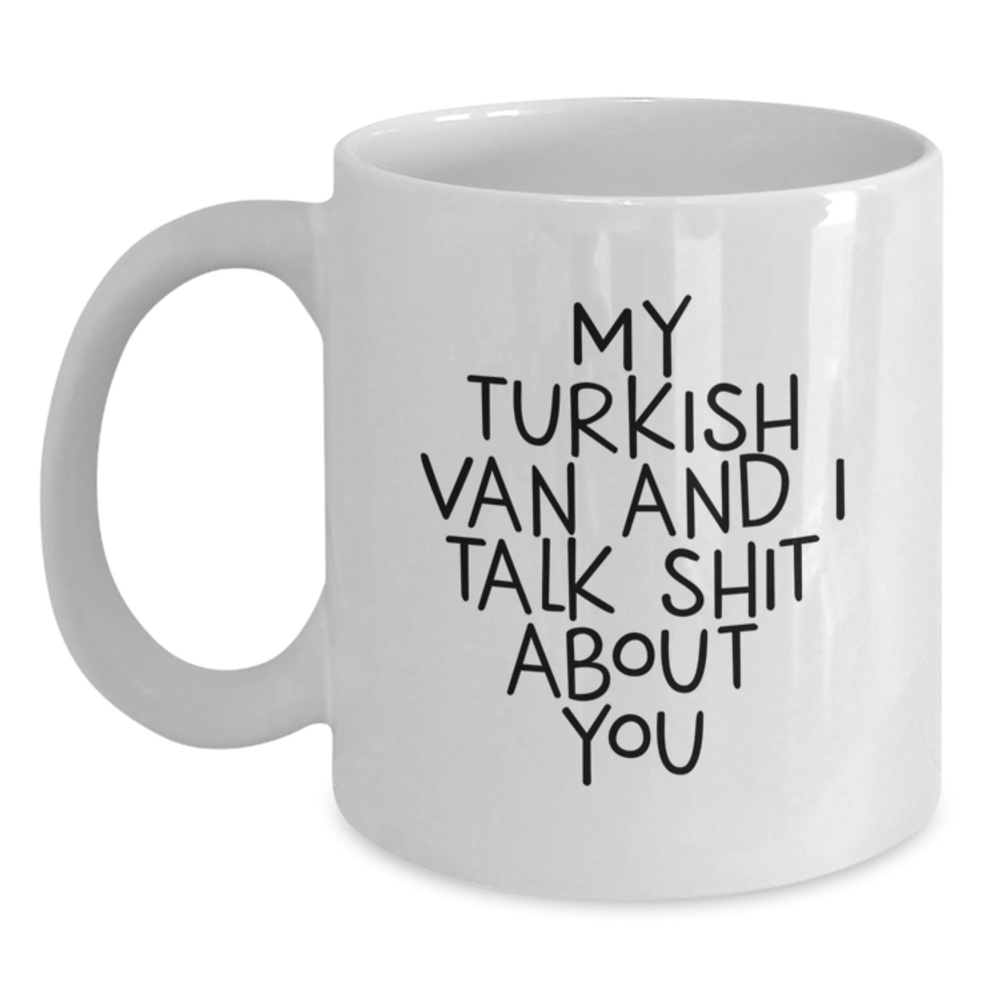 Turkish Van Cat Lovers Funny White Coffee Mug Gifts from Friends and Family on Valentine's - Main