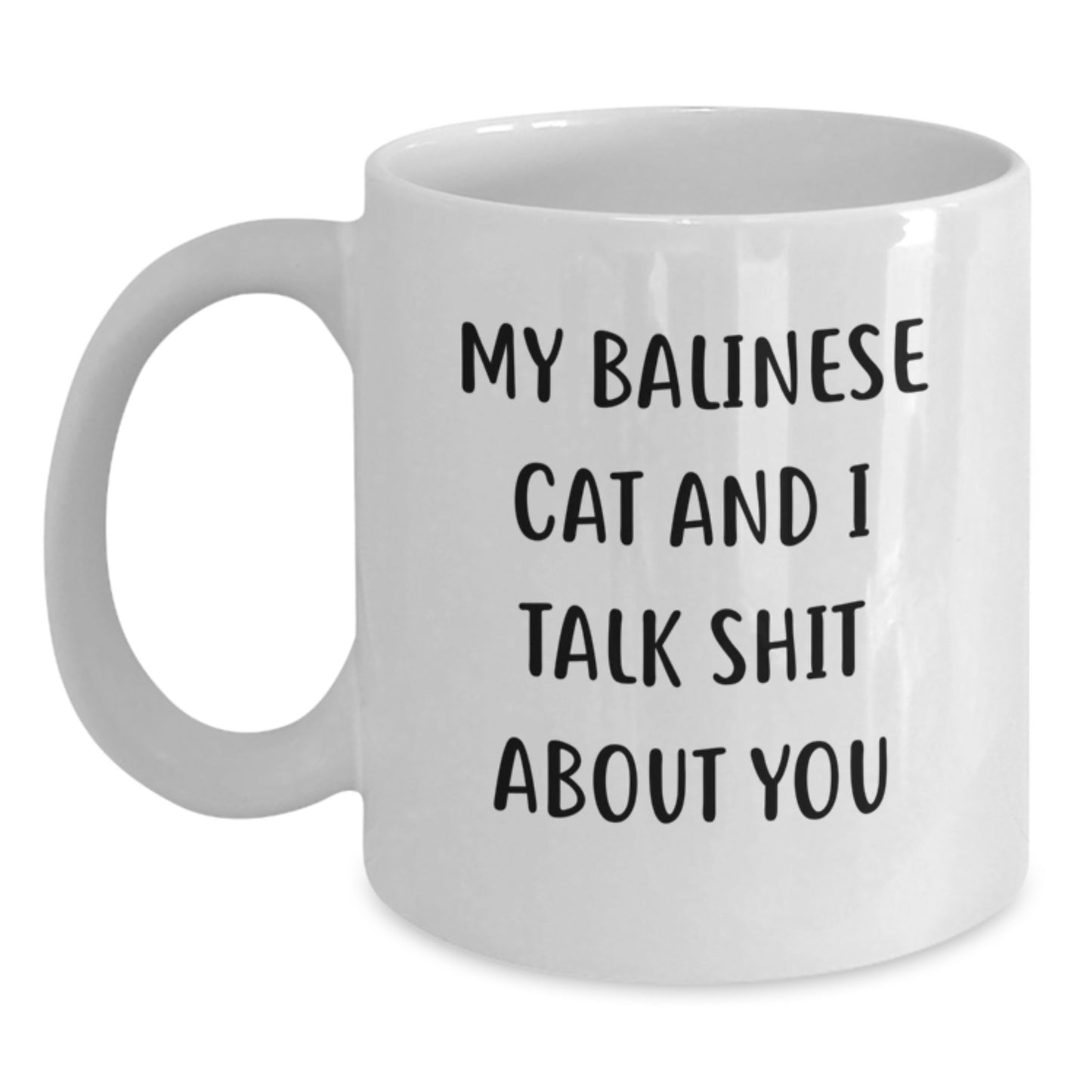 Funny Balinese Cat White Coffee Mug Gifts from Friends for Valentine's Lovers of Cute Cats - Main