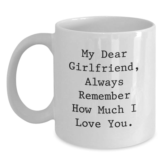Funny Sweetheart Gifts for Her, Birthday Unique Gifts from Men, White Coffee Mug with Always Remember How Much I Love You Quote - Main