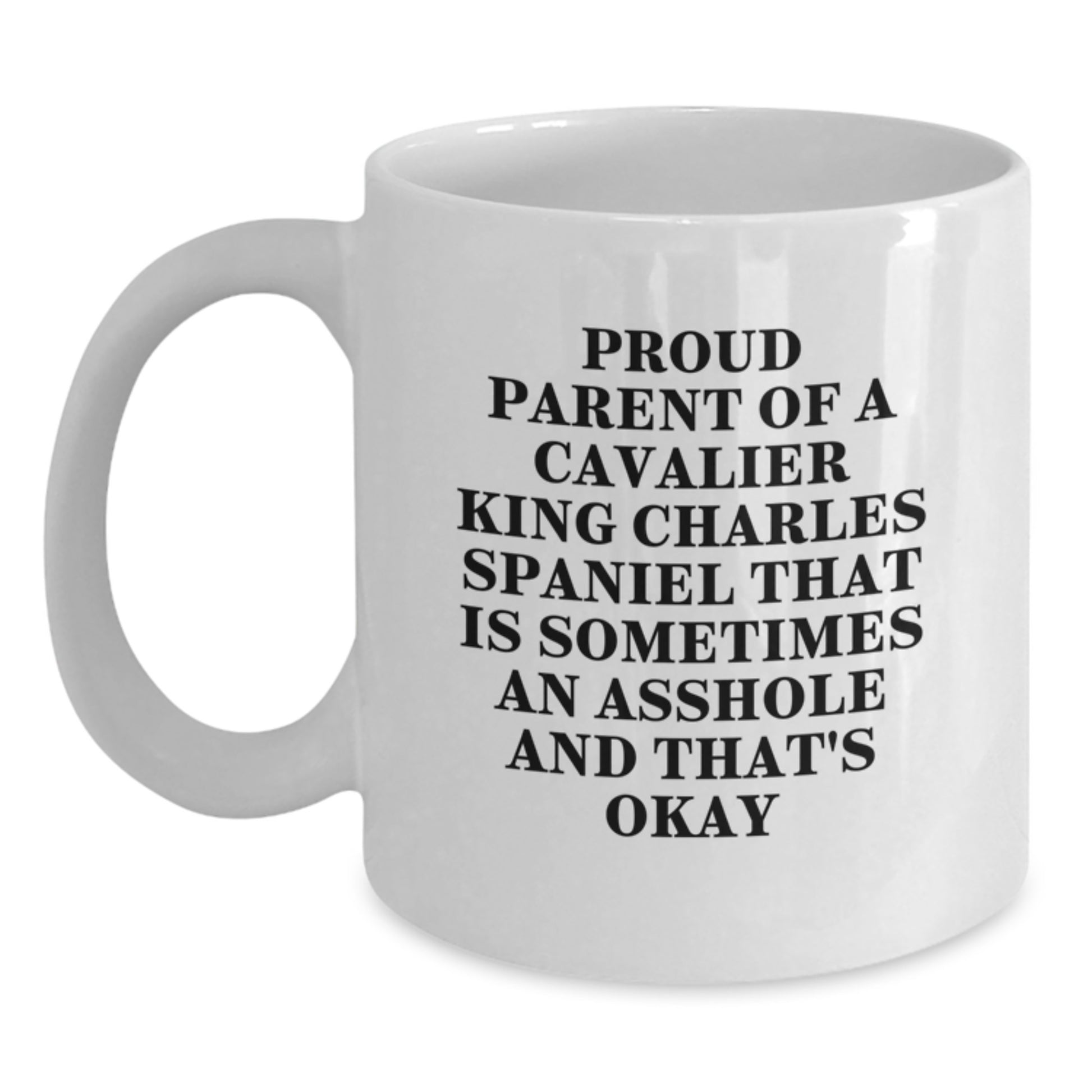 Funny Cavalier King Charles Spaniel Dog Gifts for Men, Women, Family - Proud Parent Mug White Coffee, Valentine's Unique Gifts from Friends to Family - Main