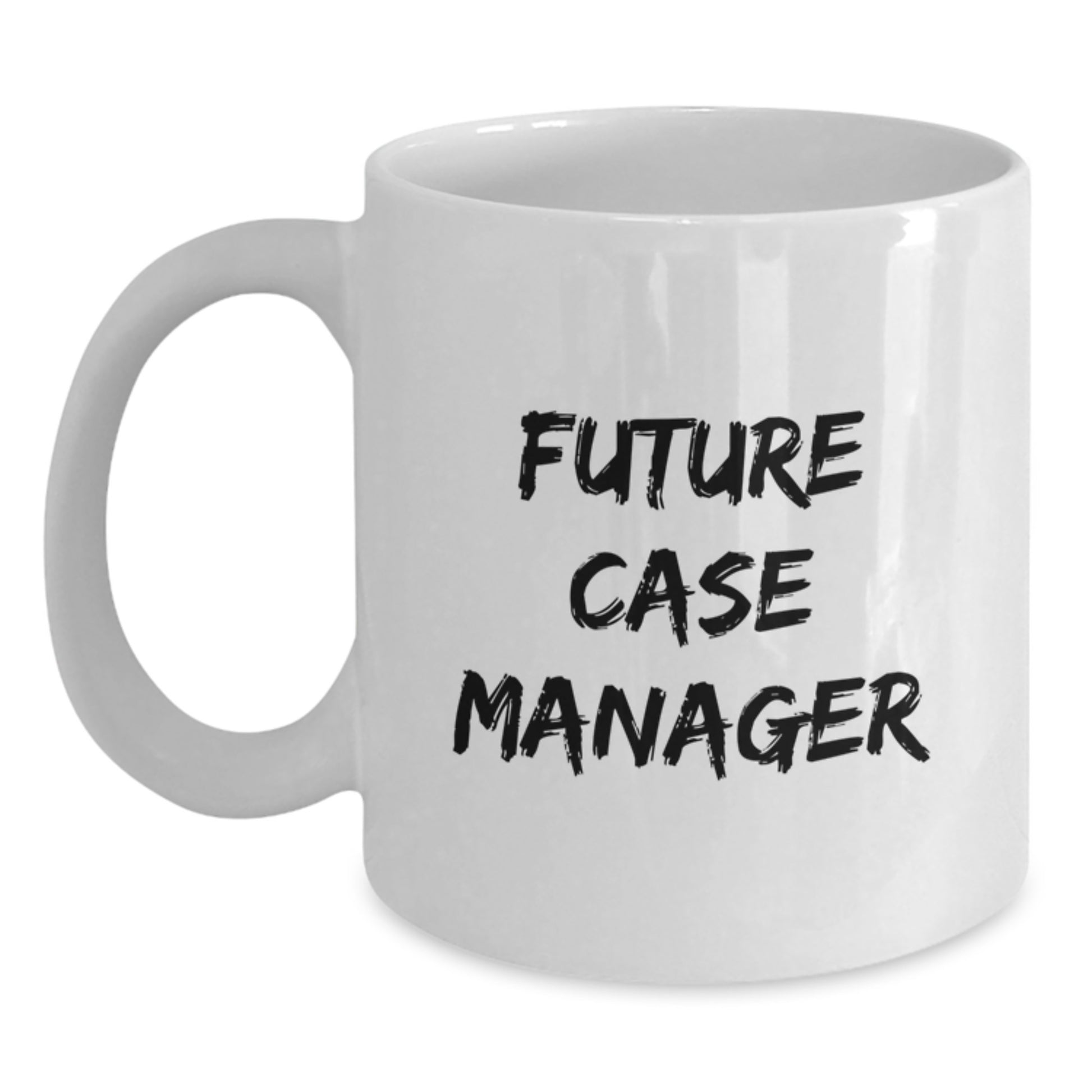 Funny Christmas Unique Gifts for Case Manager, Gifts from Friends to Future Case Manager, White Coffee Mug with Inspirational Quote - Main