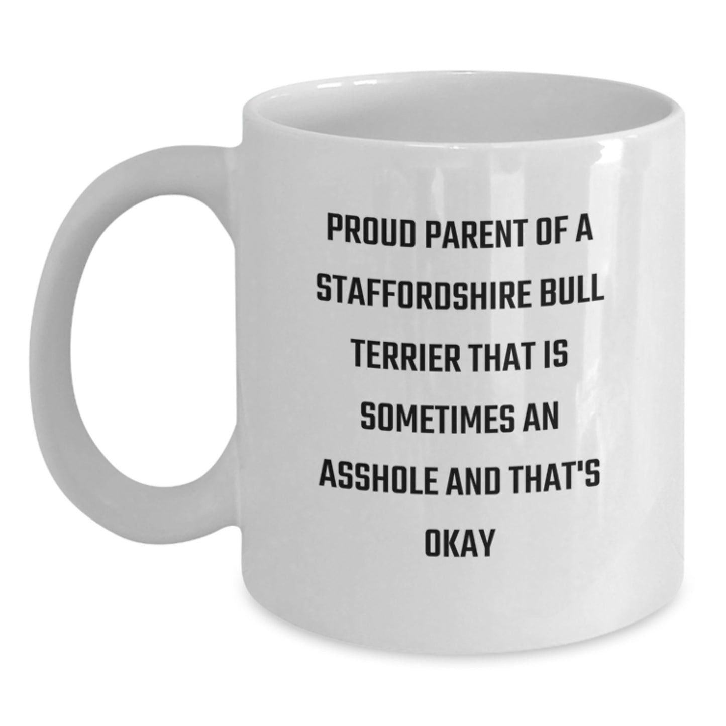 Staffordshire Bull Terrier Dog Dad Gifts Funny White Coffee Mugs Gifts from Mum for Dad Father's Day Unique - Main