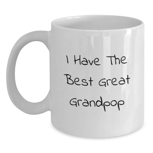 Funny Grandpop Gifts from Family, I Have The Best Great Grandpop White Coffee Mug, Perfect for Grandpop's Father's Day Celebration - Main