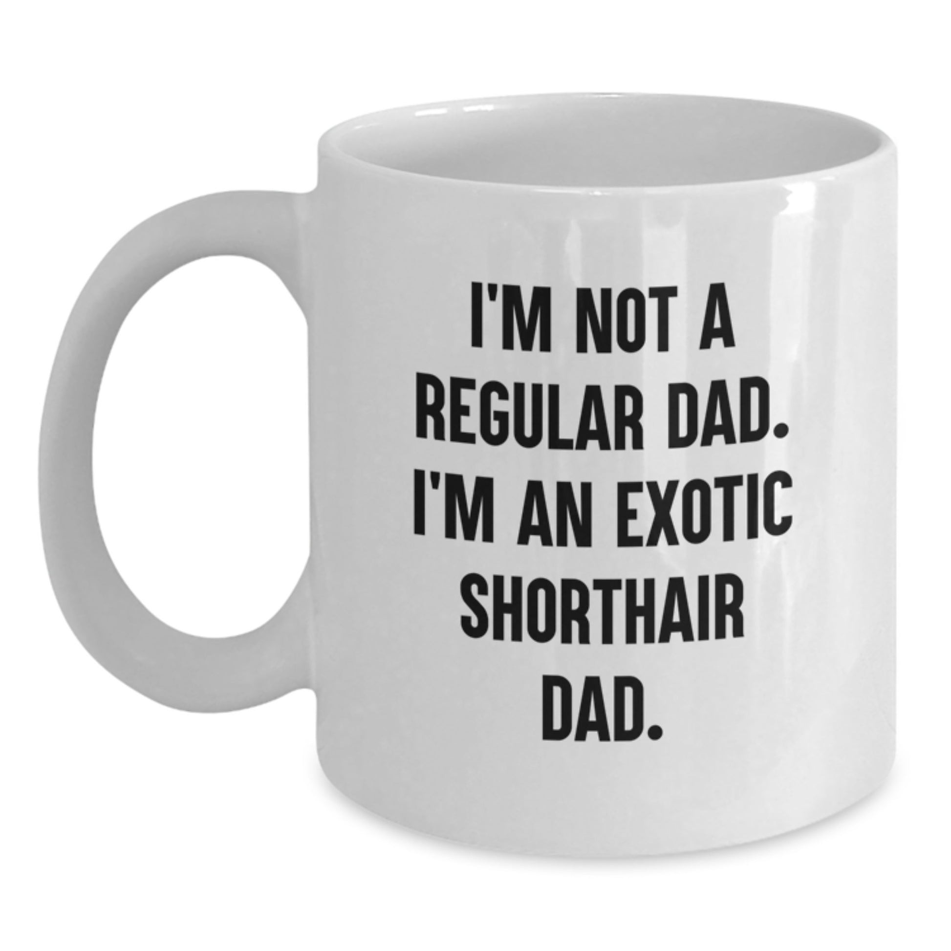 Exotic Shorthair Cat Dad, Funny White Coffee Mug for Exotic Shorthair Cat Lover, Birthday Unique Gifts from Dad to Exotic Shorthair Cat Owner - Main