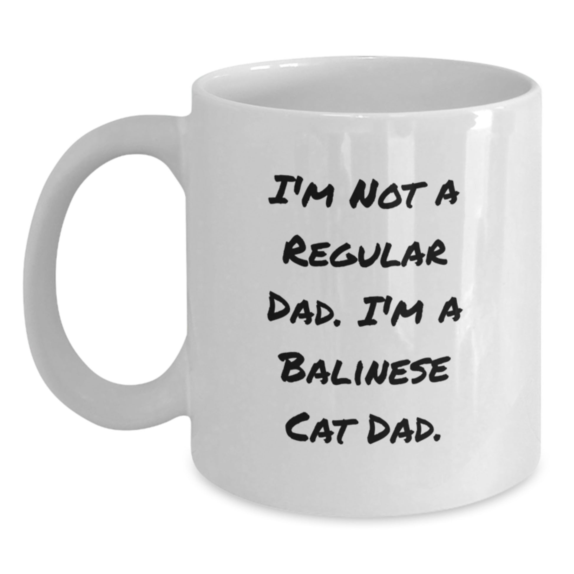 Funny Balinese Cat Gifts for Cat Dad Men White Coffee Mug Christmas Unique Presents - Main