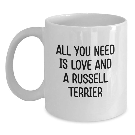 Funny Russell Terrier Dog Mugs, Gifts from Family and Friends for Russell Terrier Dog Lovers, White Coffee Mug Christmas Unique - Main