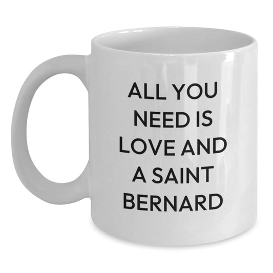 Funny Saint Bernard Dog White Coffee Mugs for Saint Bernard Lovers Gifts from Friends Family - Christmas Unique Presents for Him Her - Main