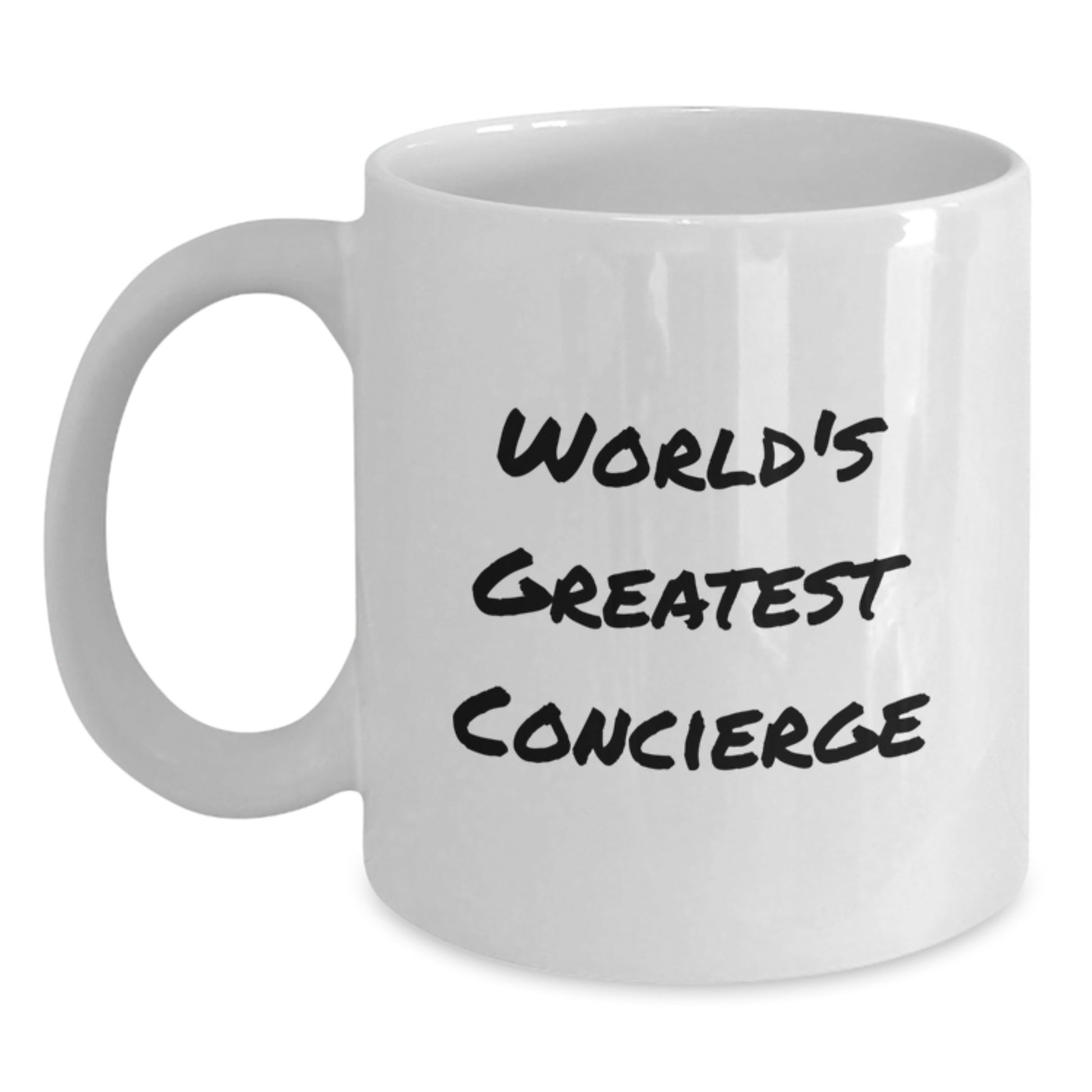 Funny Quotes White Coffee Mug Gifts from Friends to Greatest Concierge, Unique Christmas Mugs for Men or Women, White 11oz or 15oz Ceramic - Main