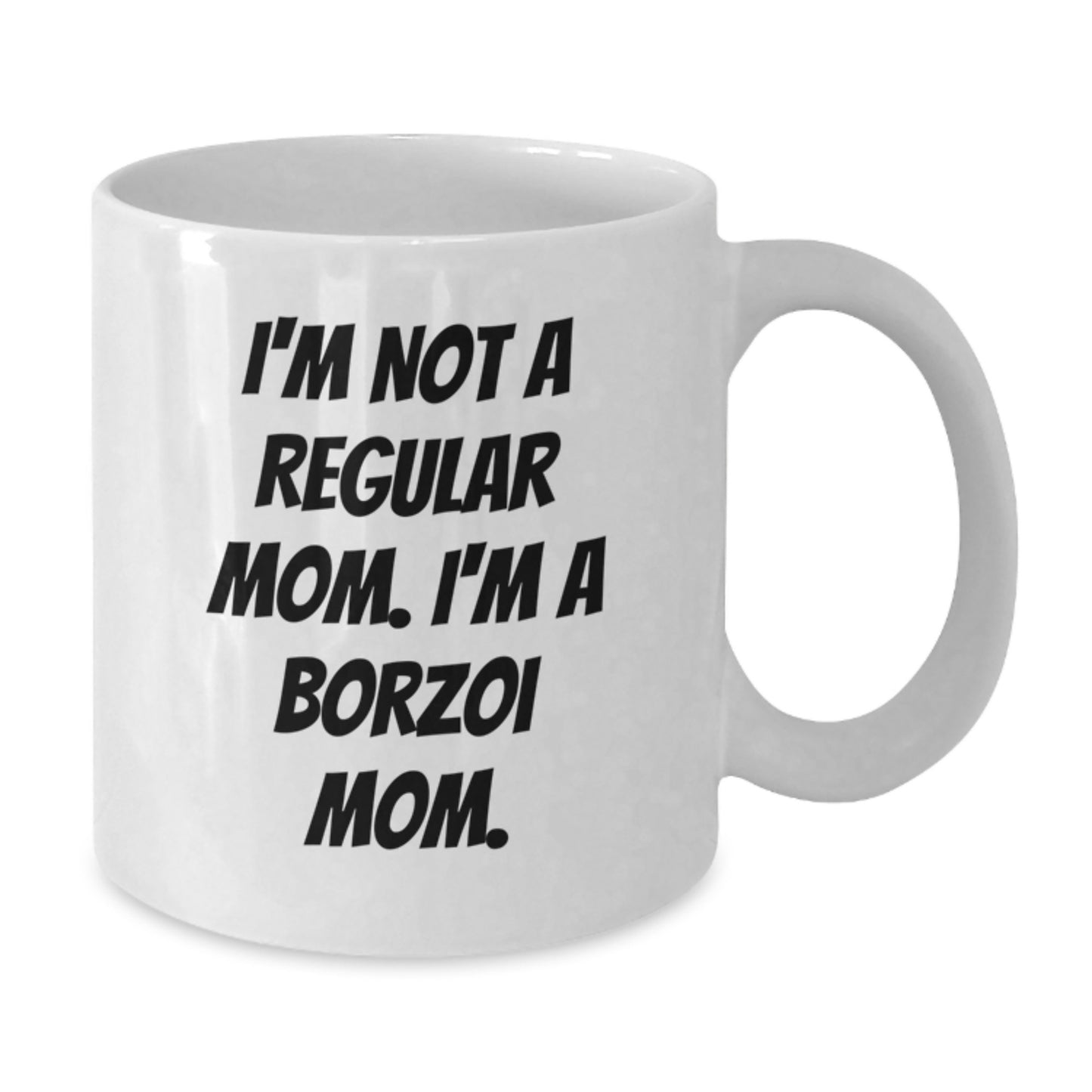 Funny Borzoi Dog Mom Gifts from Mom for Borzoi Dog Owners, White Coffee Mug, Graduation Unique, White Coffee Mugs for Borzoi Dog Lovers - Additional