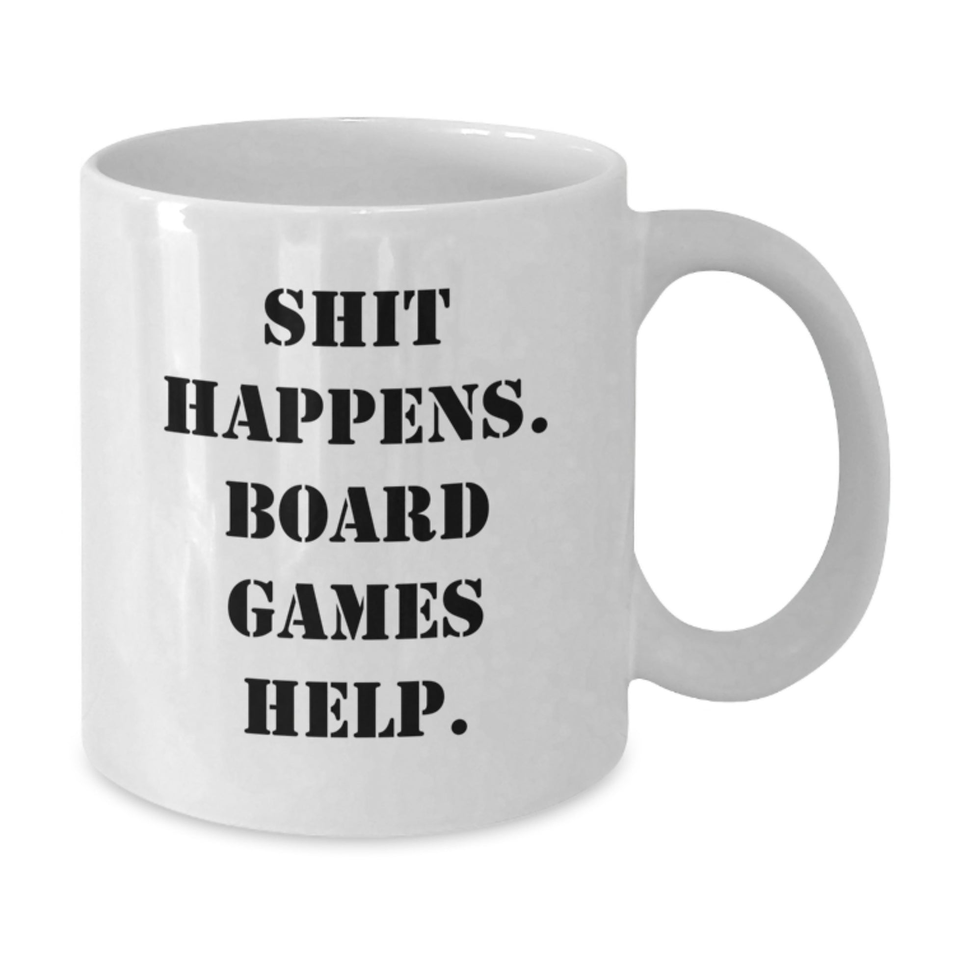 Funny Board Games Inspired White Coffee Mug for Birthday Unique Gifts from Family to Board Game Enthusiasts, Board Games Help. - Additional