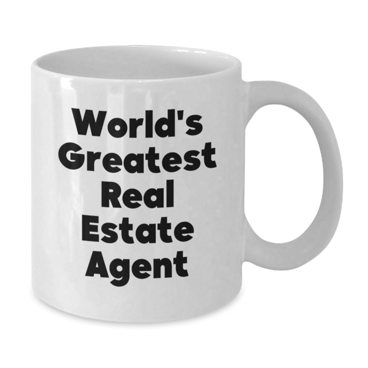 Funny World's Greatest Real Estate Agent Gifts for Real Estate Agent - White Coffee Mug for Men or Women from Family or Friends - Additional