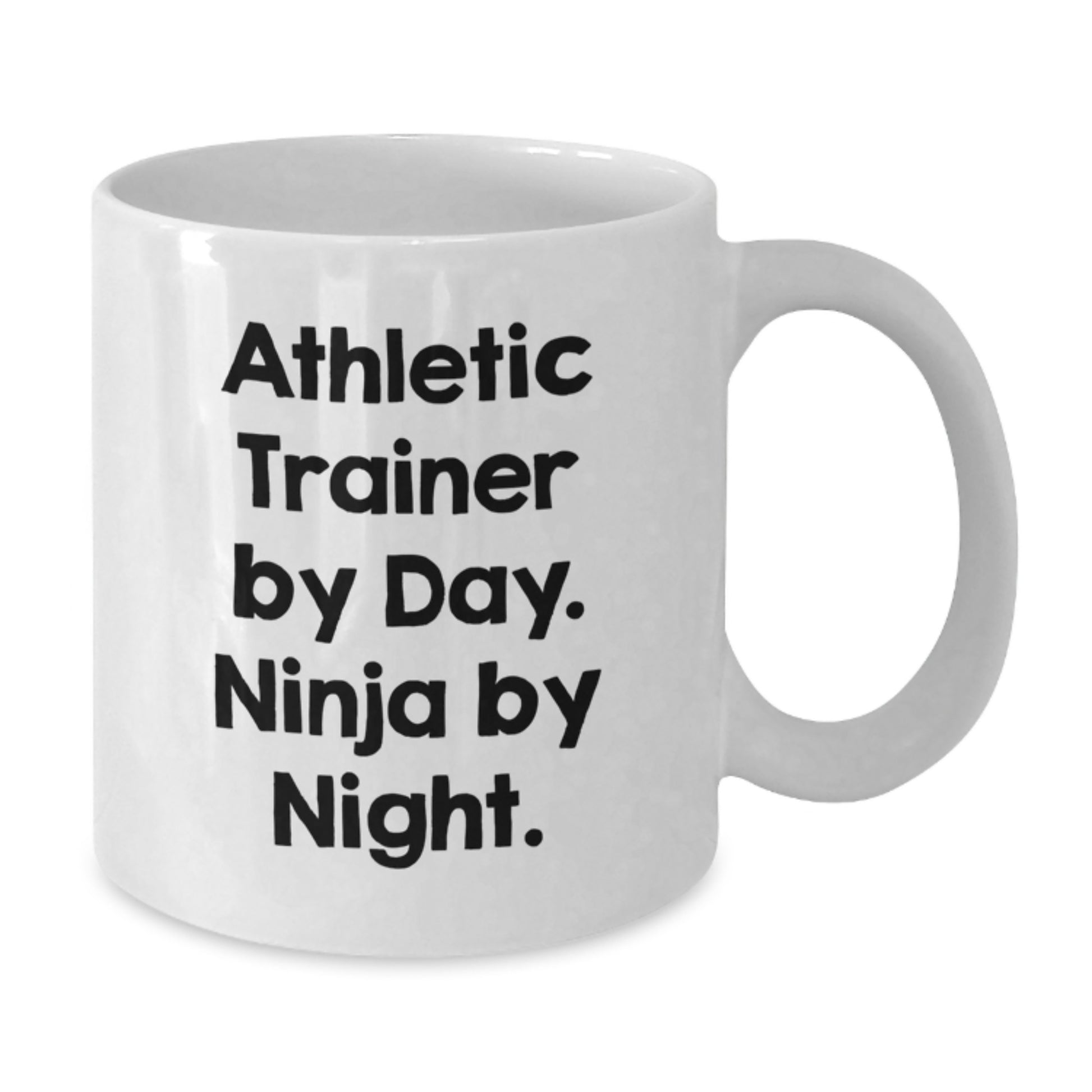 Funny Athletic Trainer Gifts for Men - White Coffee Mug - 'Athletic Trainer By Day. Ninja By Night.' Christmas Unique Presents - Additional