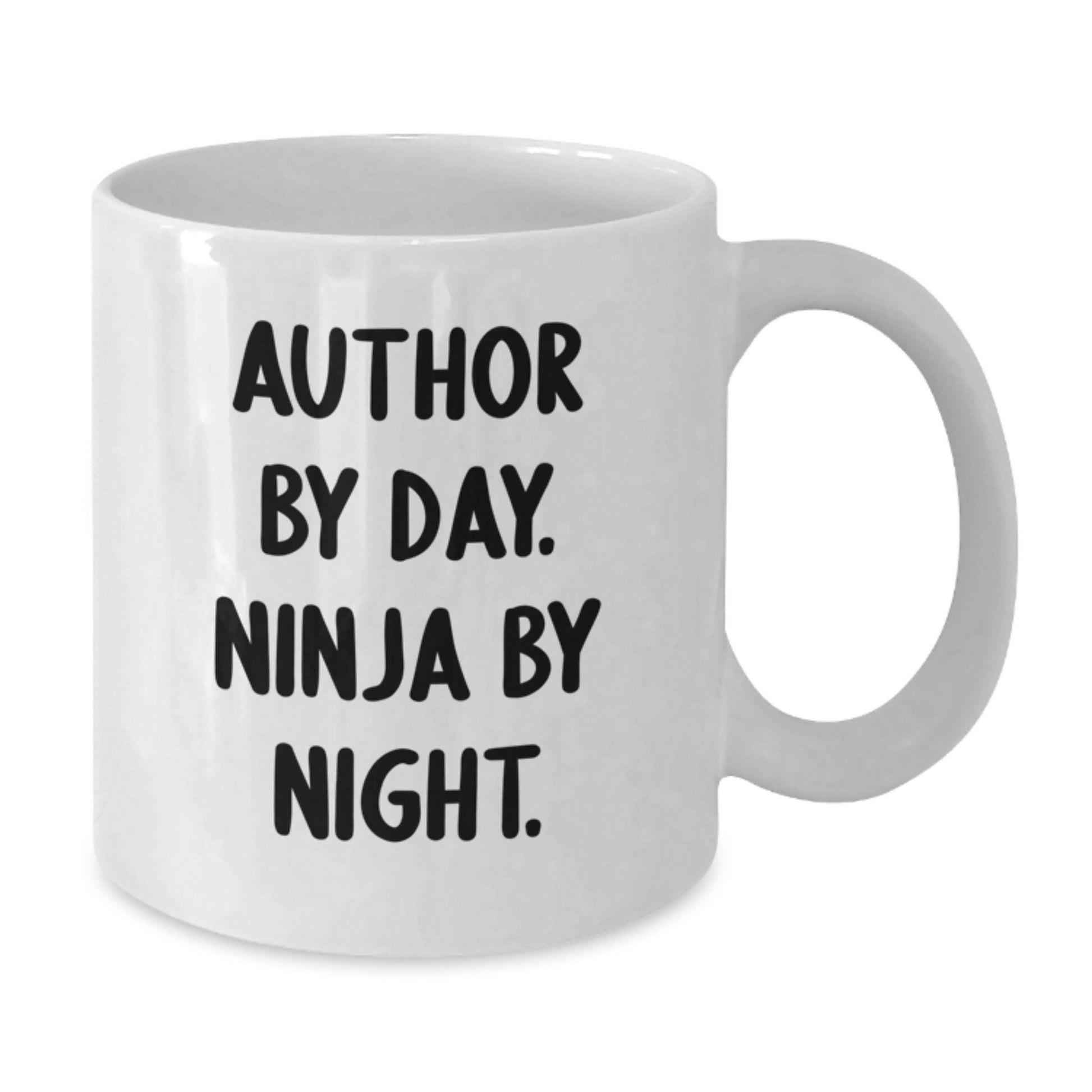 Author Gifts, Funny Quote White Coffee Mug, Graduation Unique Gifts from Friends, Author By Day. Ninja By Night. - Additional