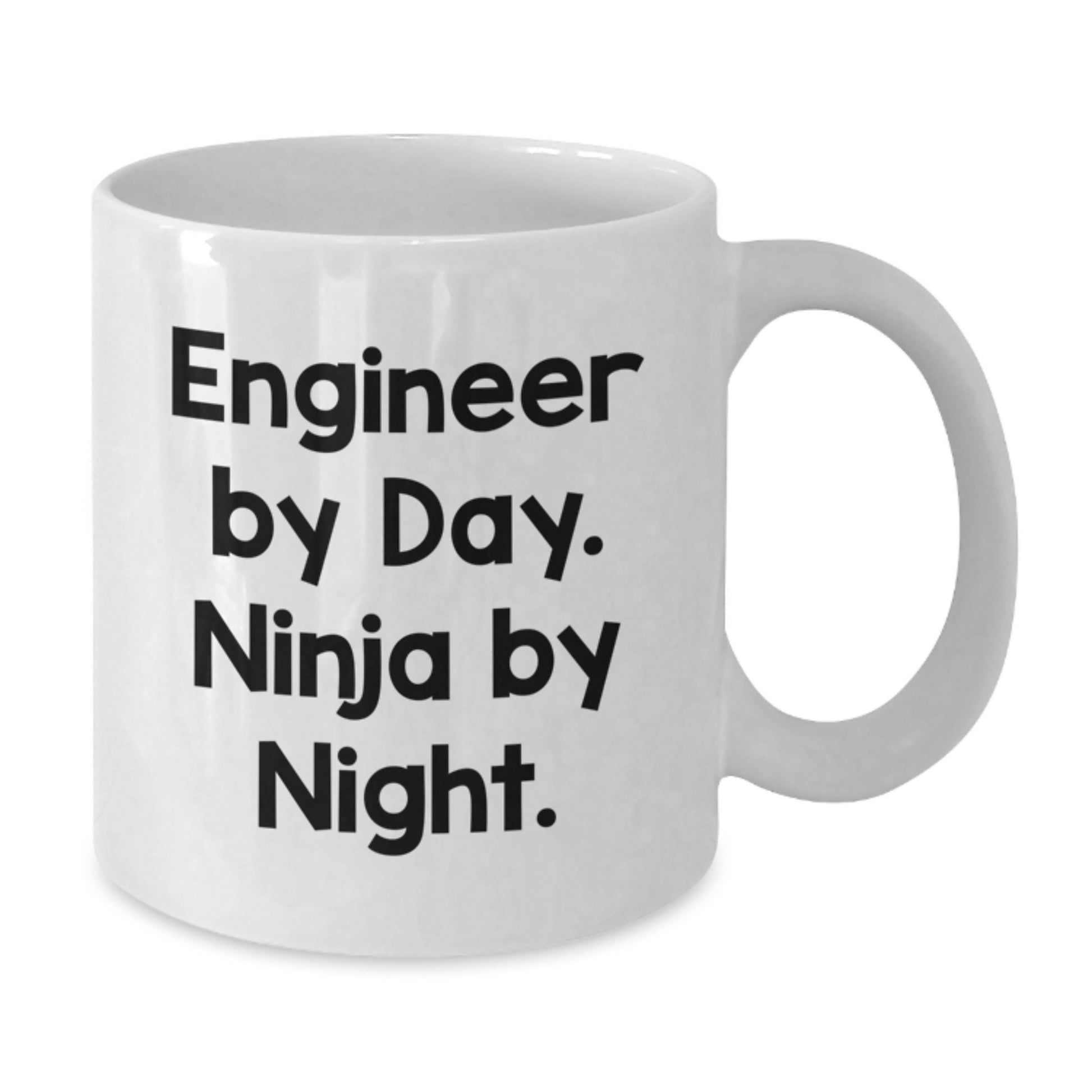 Funny Engineer Gifts for Graduation, White Coffee Mug, 'Engineer By Day. Ninja By Night.' for Men from Friends and Family - Additional