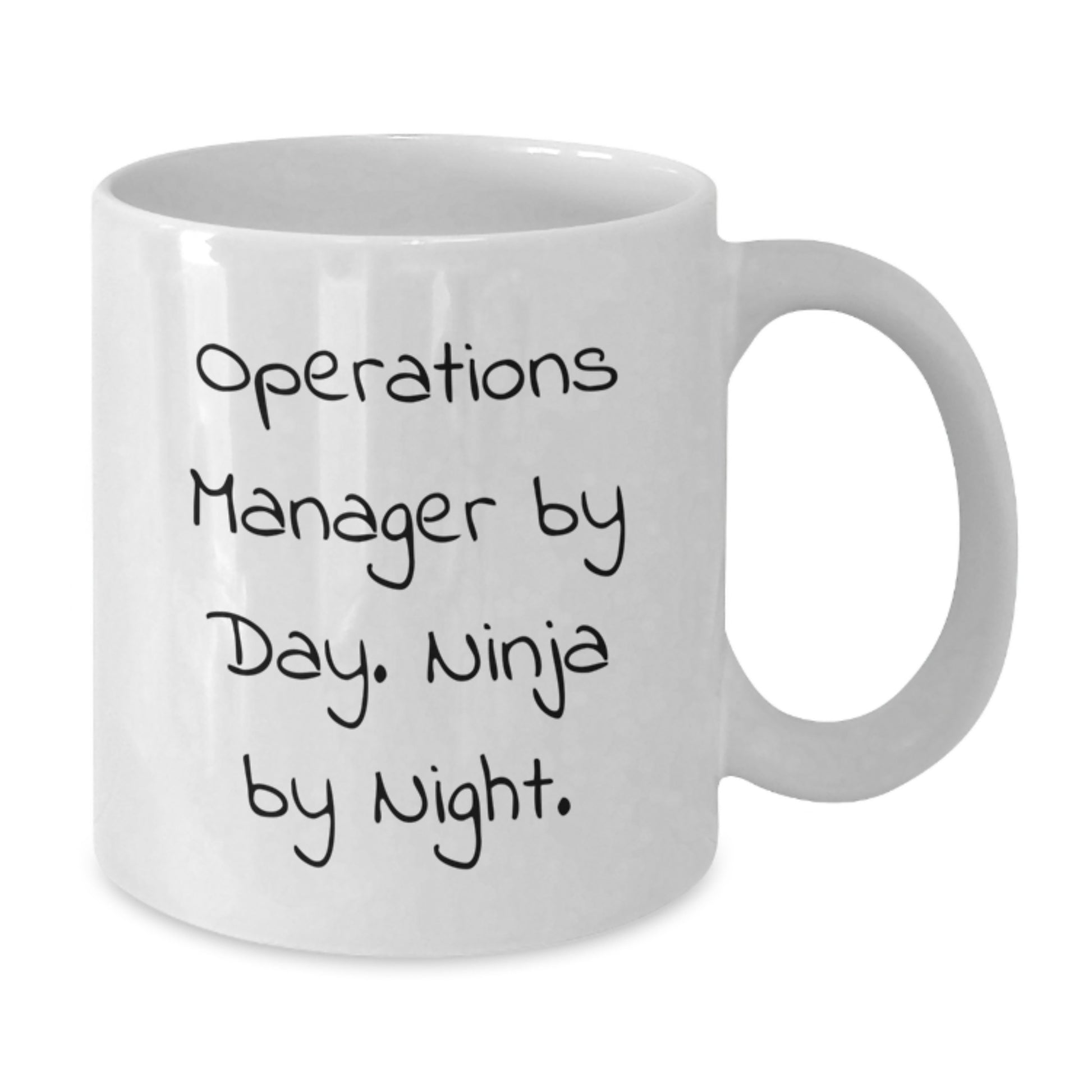 Funny Operations Manager Gifts for Him - White Coffee Mug from Friends, 'Operations Manager By Day. Ninja By Night.' Christmas Unique Mugs - Additional
