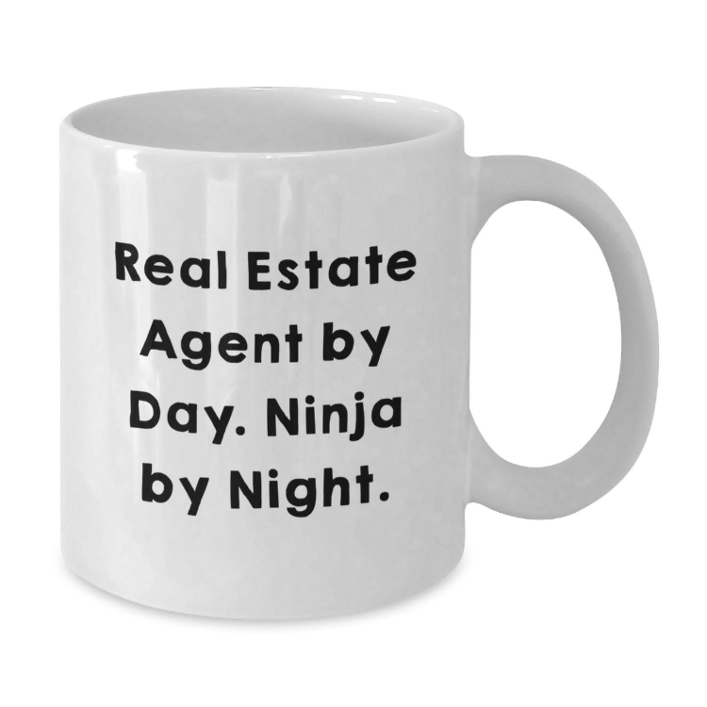Funny Real Estate Agent Gifts from Friends, Gifts for Real Estate Agent Graduation Unique White Coffee Mugs, 'Real Estate Agent By Day. Ninja By Night.' Quote - Additional