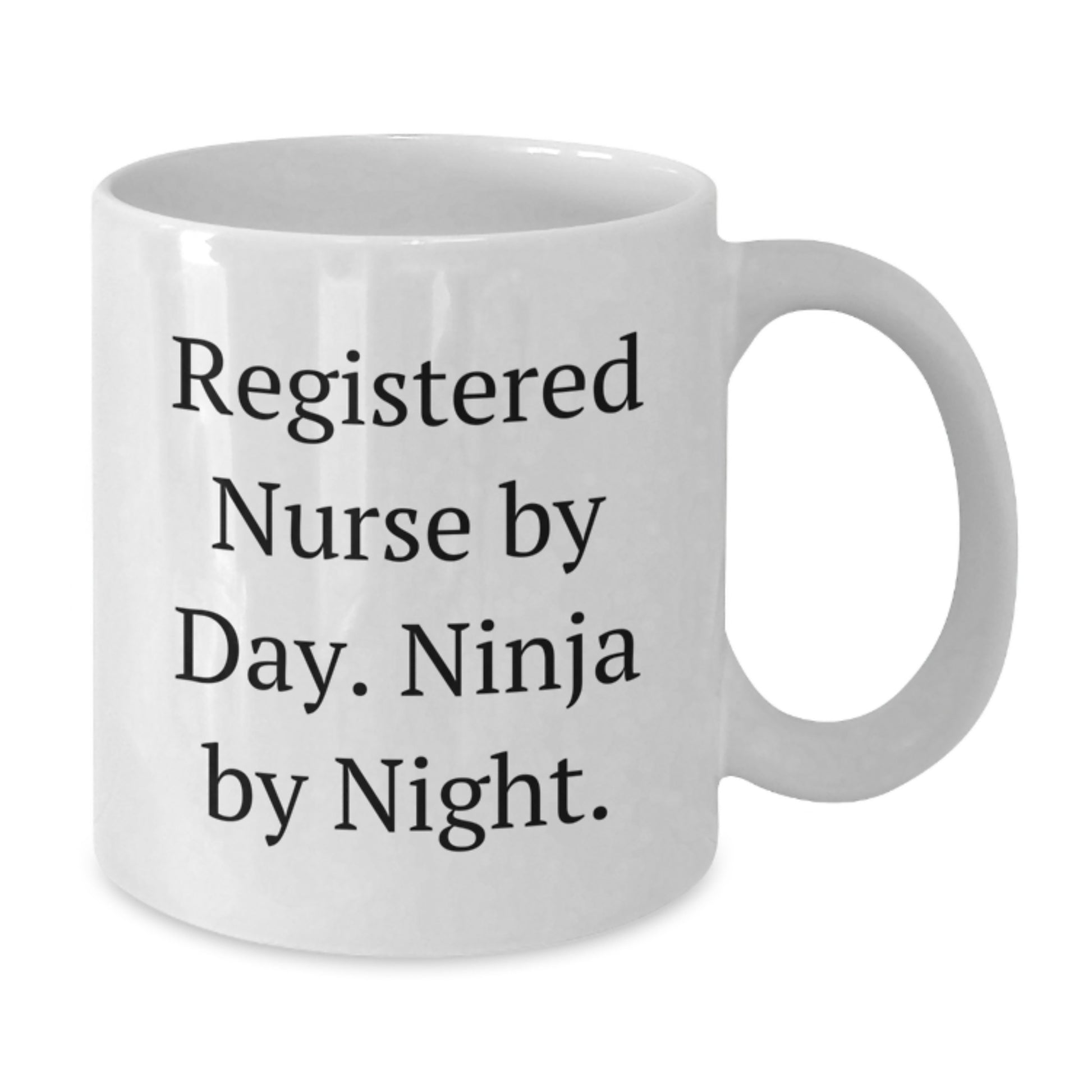 Funny Registered Nurse Gifts, White Coffee Mug for Nurses with 'Registered Nurse By Day. Ninja By Night.' Quote, Birthday Unique Gifts from Friends and Family - Additional