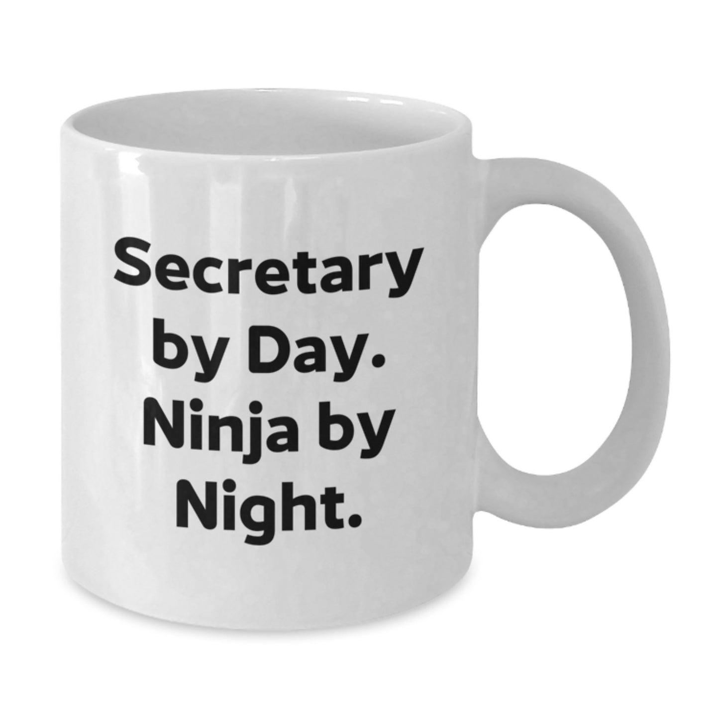 Graduation Unique Gifts for Secretary - Funny White Coffee Mug, Inspirational Quote, 'Secretary by Day. Ninja by Night.' Motivational Mug, Perfect for Office Workers, Secretary Appreciation - Additional