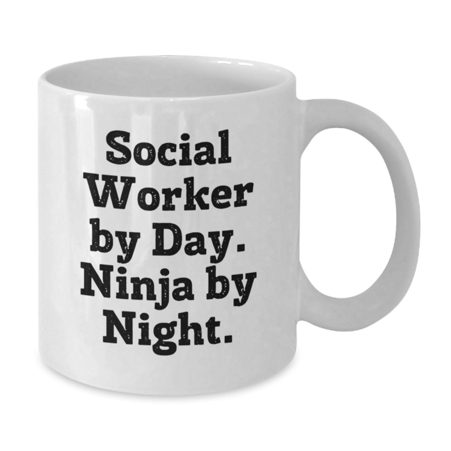Funny Social Worker Gifts for Social Worker by Day Ninja by Night White Coffee Mug, Gifts from Men or Women to Social Worker Friends or Coworkers, Unique Graduation Gifts - Additional