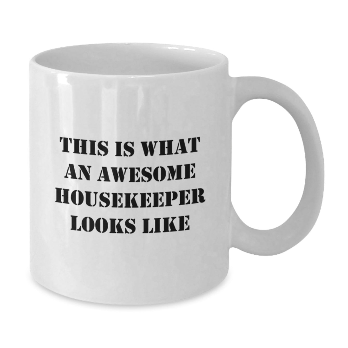 Funny Gifts from Family to Housekeeper, Christmas Unique Housekeeper Gift Ideas, Awesome Housekeeper White Coffee Mug, This Is What An Awesome Housekeeper Looks Like Mug, Funny Housekeeper Quotes - Additional