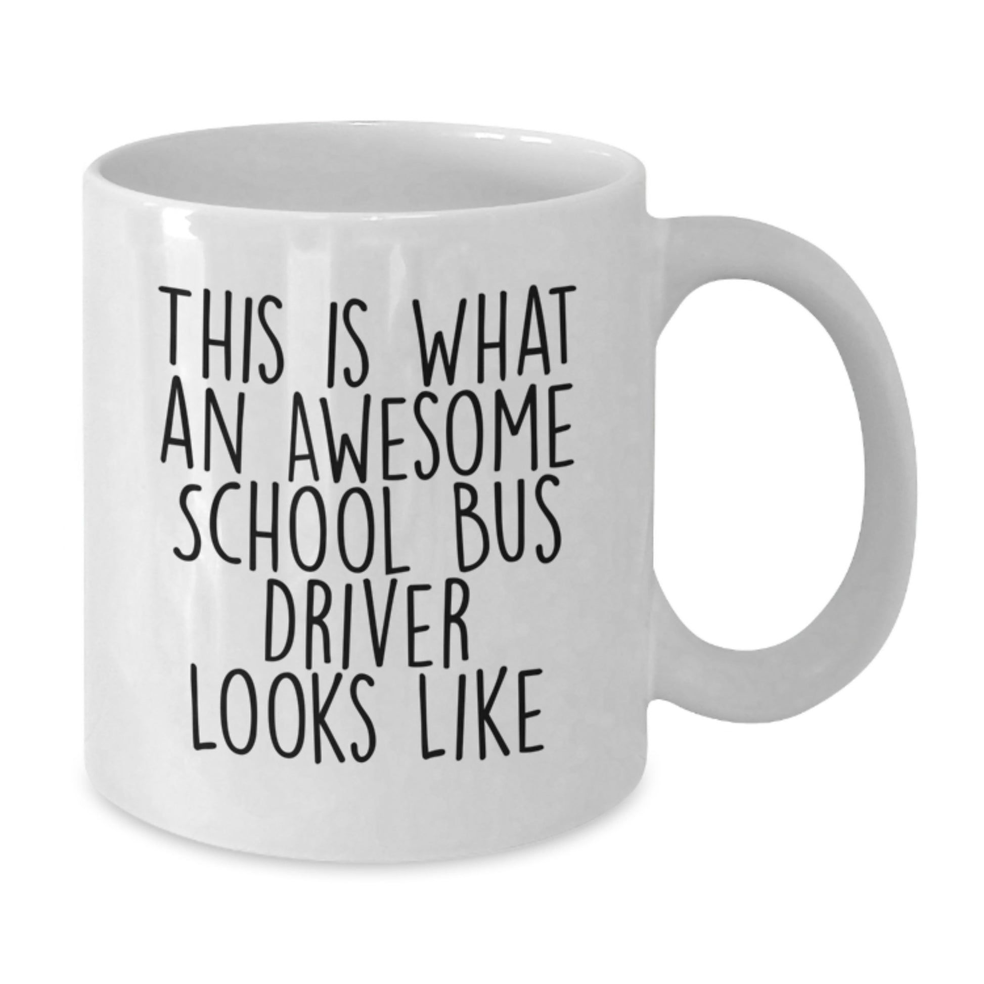 Funny School Bus Driver Gifts, Christmas Memorable Presents for Men, Unique White Coffee Mugs with This Is What An Awesome School Bus Driver Looks Like Quote, Gifts from Friends and Family - Additional