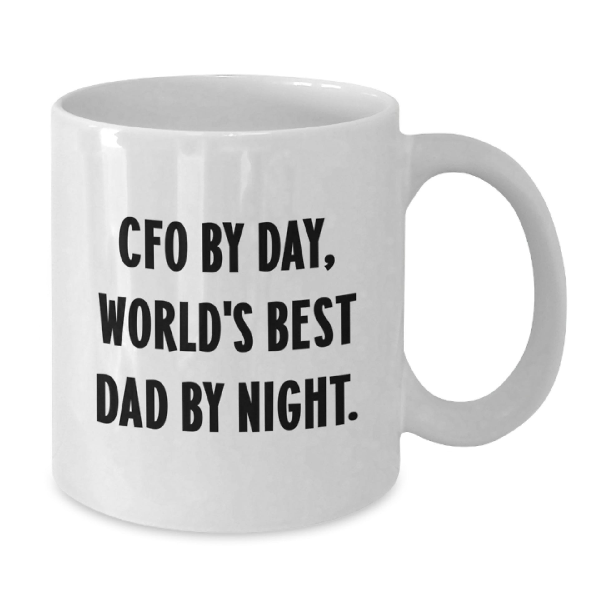 Funny CFO Gifts from Mom, World's Best Dad Quote, White Ceramic Coffee Mug for Father's Day Unique Gift - Additional