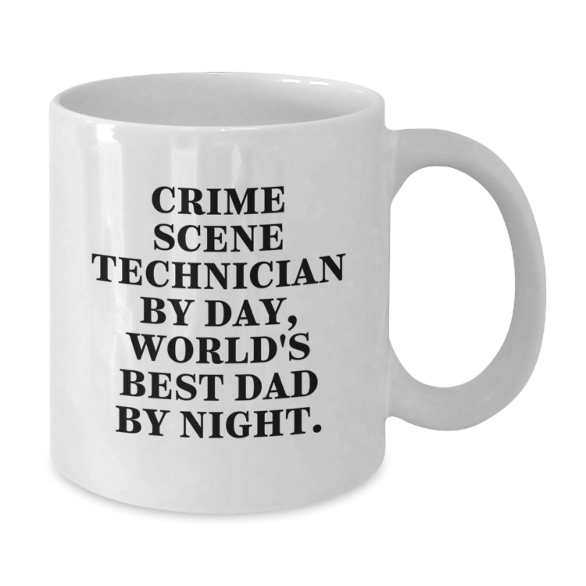 Funny Crime Scene Technician Gifts from Dad, World's Best Crime Scene Tech By Night White Coffee Mug, Birthday Unique Gifts for Crime Scene Technician Friends - Additional