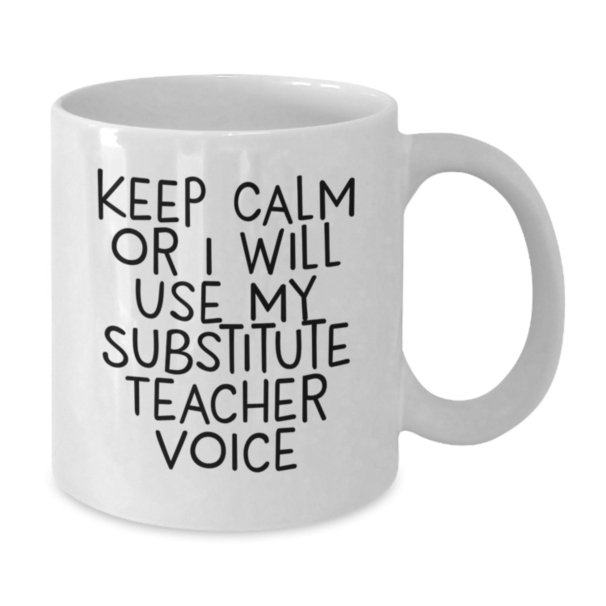 Funny Substitute Teacher Gifts for Men from Friends, White Coffee Mug Keep Calm, Christmas - Additional